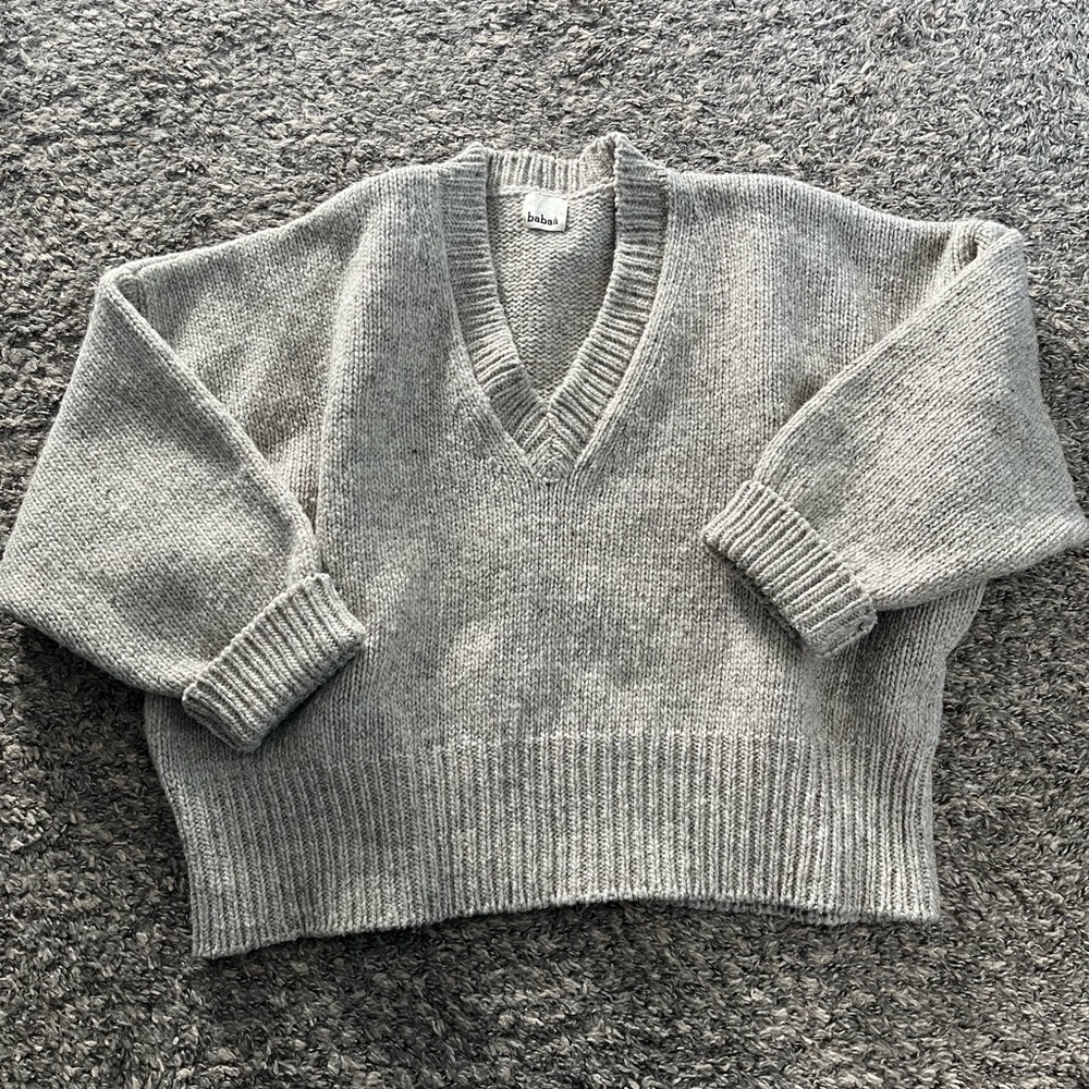 Babaa No75 V-Neck Sweater - Mist